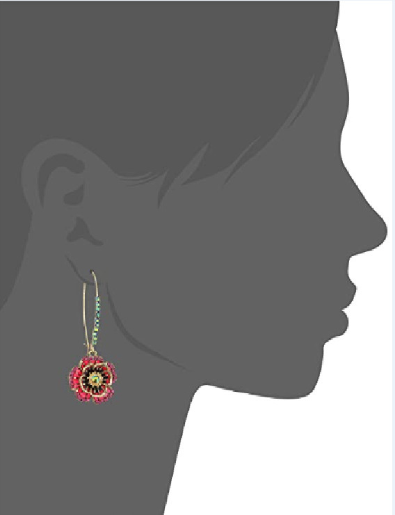 Drop Earrings Classification 1 Pair Quantity 1 Pair Shiny Flower Plating Inlay Alloy Zircon Drop Earrings