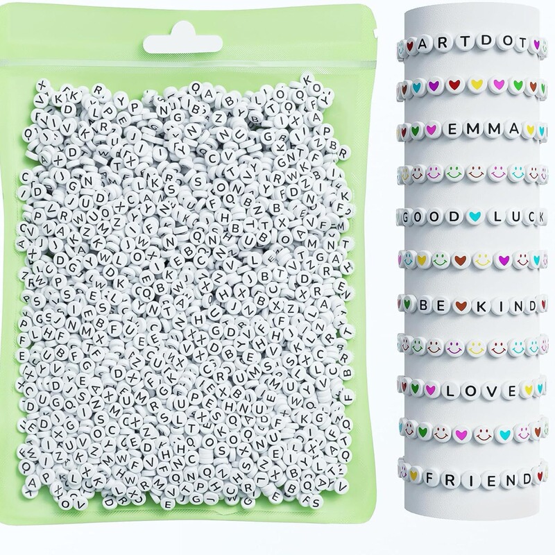 Cross-Border Hot Selling 800Pcs Acrylic Letter Beads for Making Bracelets DIY Beads Loose Beads Colorfulful Bead Accessories Set