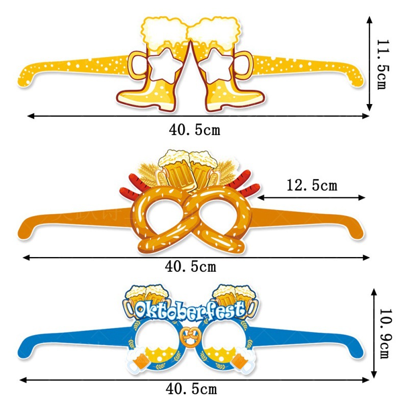 Munich Oktoberfest gafas de papel accesorios fotográficos Octubre Alemania Oktoberfest decoraciones fotográficas vestido