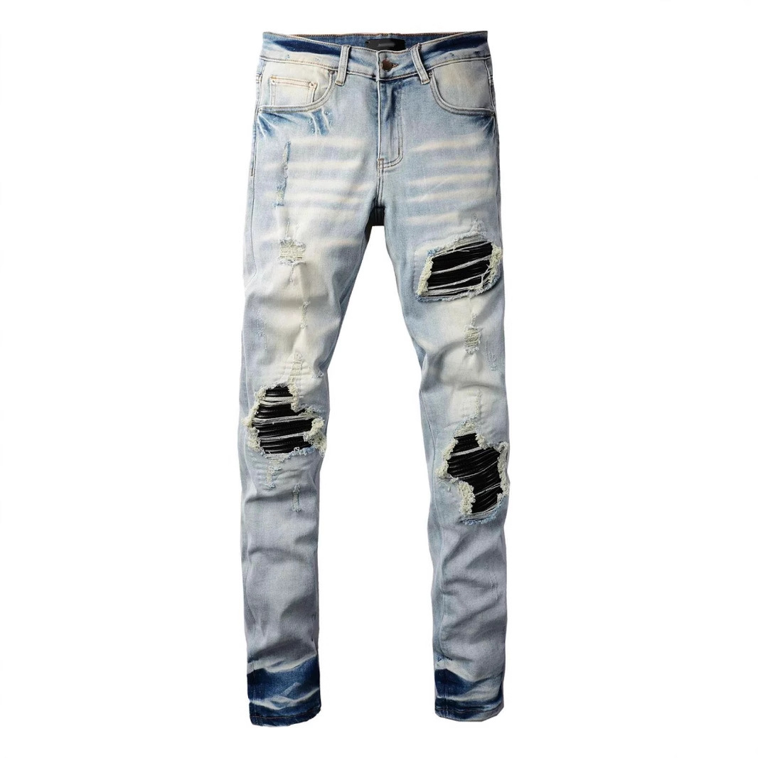 Hip Hop Trendy Ripped Skinny Jeans American Street Style Popular In Europe And America Perfect For A Niche Market Look 2026 Men's Denim_mkmklike.com