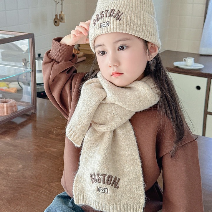 Coreano autunno inverno nuovo personalizzato lettera ricamata bambini maglia ragazzi e ragazze, colore solido ispessito caldo_voghion.com