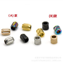 不锈钢珠子配件钛钢饰品皮绳手链串珠隔珠DIY手工优惠批发首饰