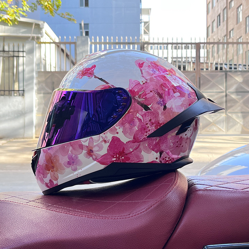 Casco de motocicleta Orz para hombres y mujeres, casco integral de verano con gran alerón trasero para todas las estaciones, certificado por DOT, transfronterizo.