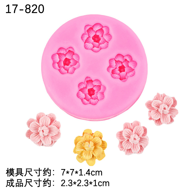 Flor de cerezo ciruela decoración fondant hornear pastel de chocolate molde de silicona epoxi yeso vela toque