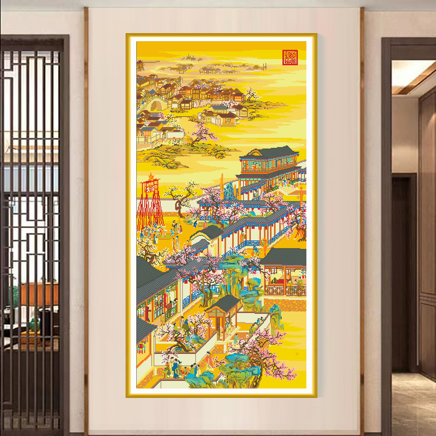 Monalisa Royal punto de cruz Yongzheng Diciembre-Lunar enero nuevo chino pintura decorativa bordado hecho a mano