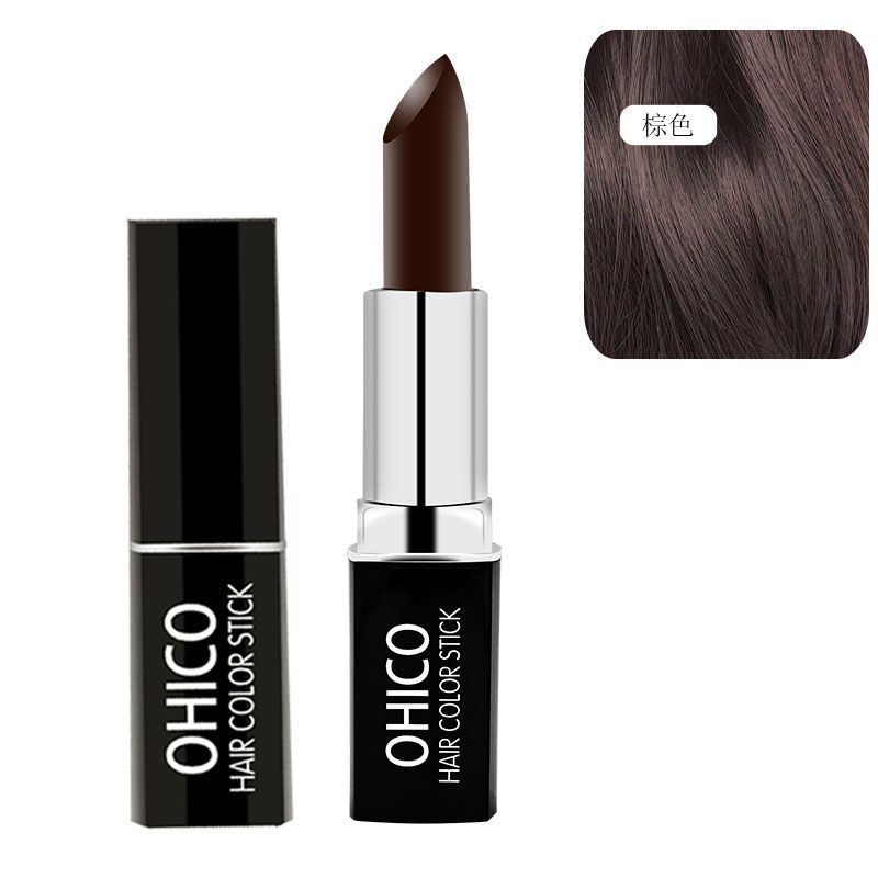 OHICO - Lápiz Delineador de Cabello Gris Desechable, Tinte para el Cabello a Base de Plantas, Crema para el Cabello Negro, Lápiz para el Cabello Negro, Sin Amoníaco, Seguro para Mujeres Embarazadas
