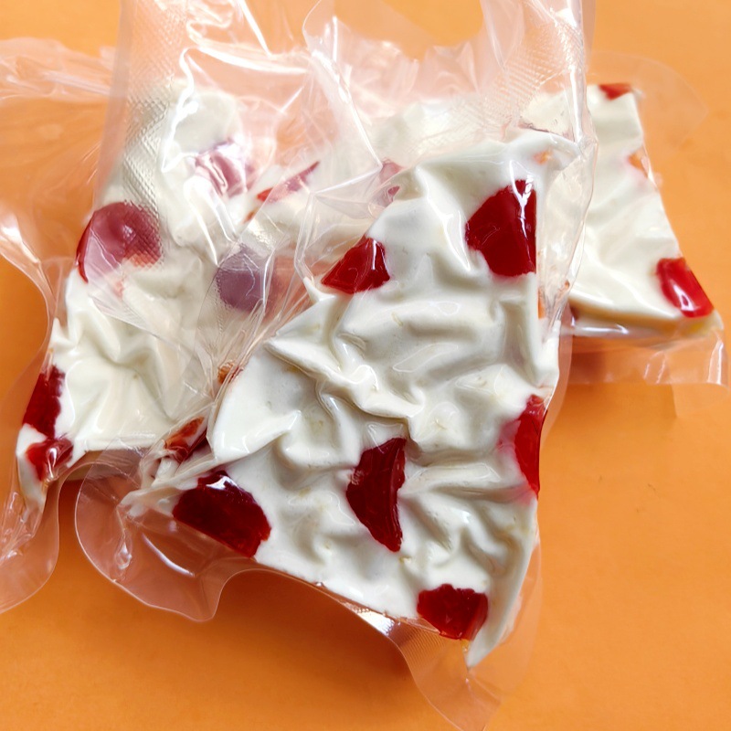 Monteon thousand-layer milk skin, a speciality of Inner Mongolia, fruit-filled dairy product, children's nutritional snack.