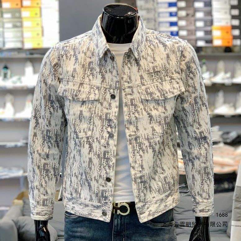 European trendy brand youth new denim jacket 2026 spring/autumn men's letter print fashion casual jacket