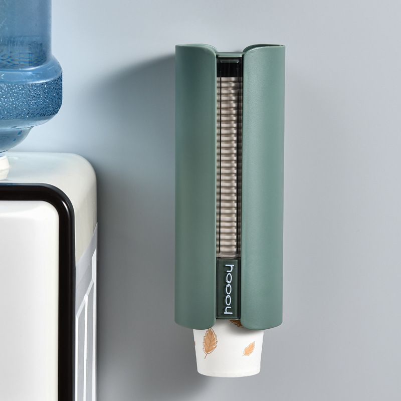 Portavasos para el hogar estante de almacenamiento de vasos de papel automático Portavasos dispensador de agua taza desechable estante de almacenamiento sin perforar para colgar en la pared