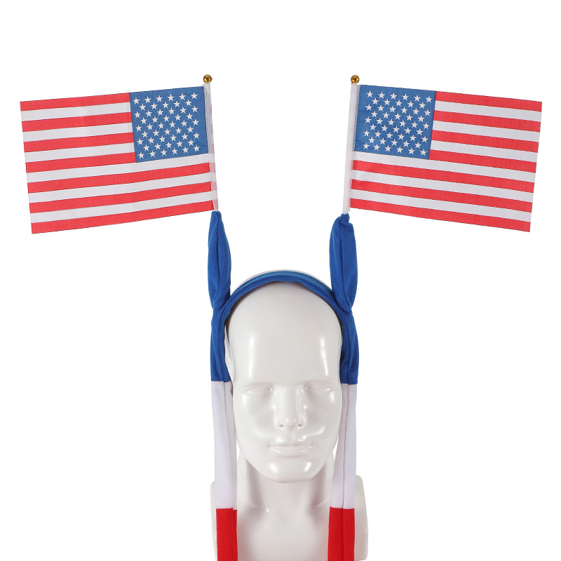 跨境新款美国独立日发箍狂欢派对世界杯手捏摇摆欢呼呐喊球迷道具