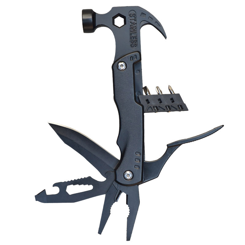 户外应急不锈钢多功能羊角锤铝合金柄折叠刀钳内藏批头组合工具钳