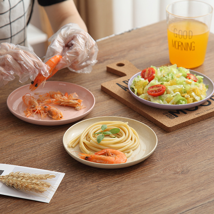 水果碟菜盤子批發小麥秸稈餐盤日式圓盤家用吐骨頭碟子小吃甜品盤