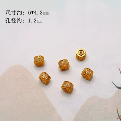 Zərgərlik ara hissələri – wholesale - 6mm-diamond-encrusted-barrel-bead