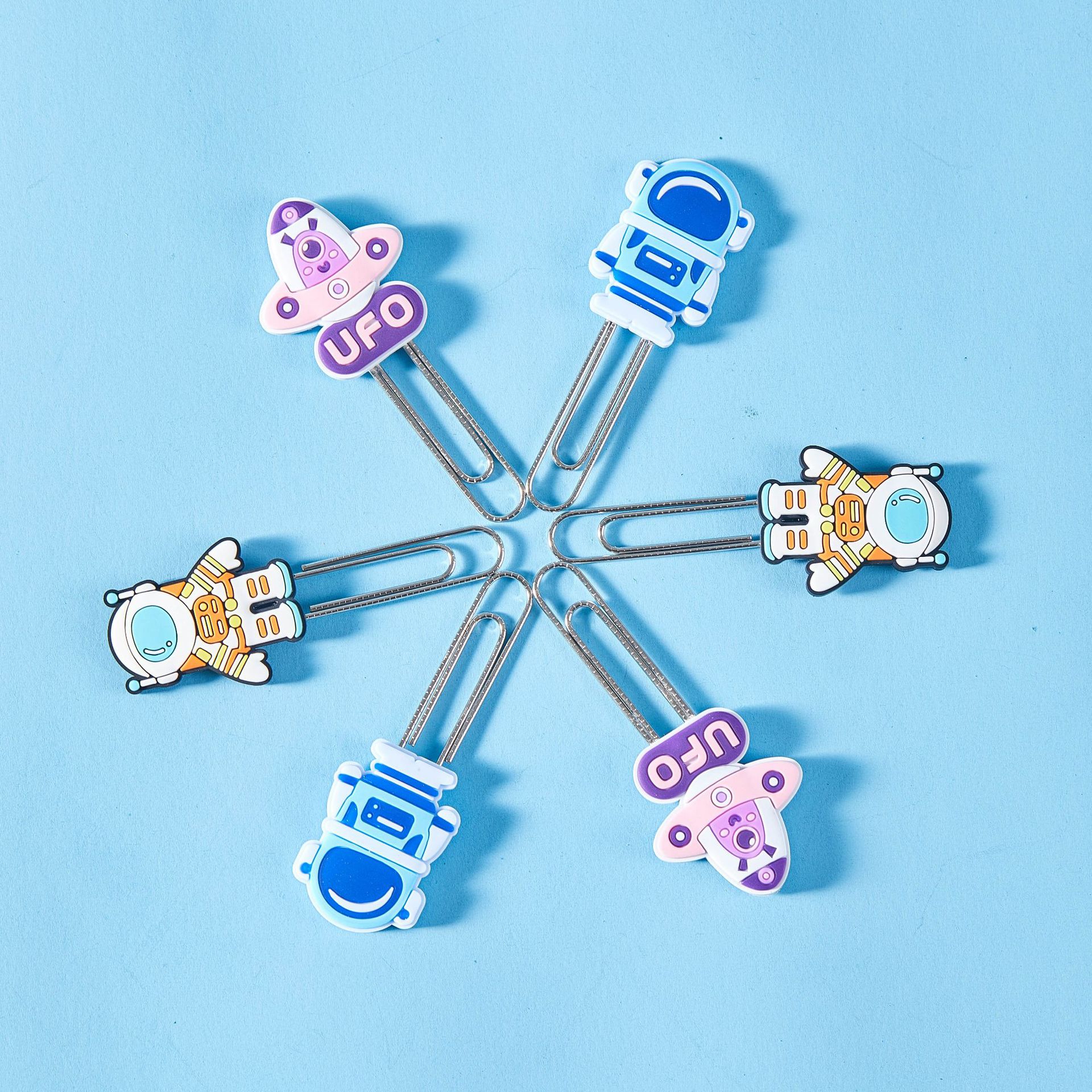 marcadores creativos lindos astronautas clips marcadores dibujos animados muñecas canción pin estudiantes papelería de oficina regalos