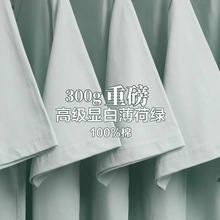 300g纯棉重磅休闲t恤男女同款2025新款夏季简约宽松短袖小众上衣