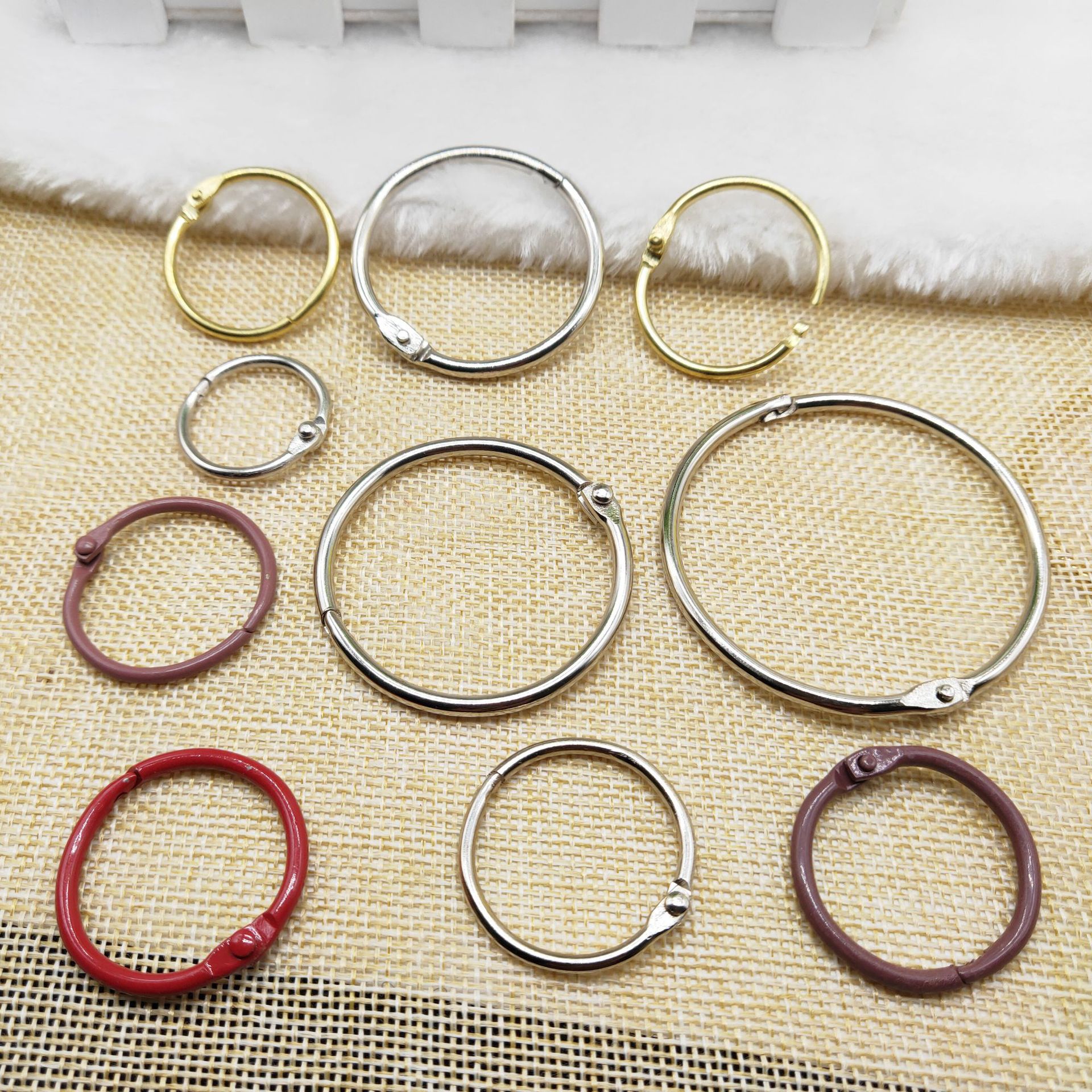 厂家直供现货挂历配件优质彩色金属活页卡圈开口单圈书圈