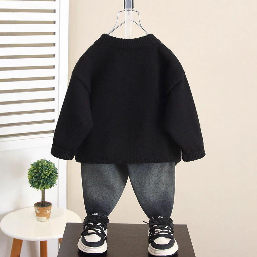6535 suéter para niños suéter suéter ropa de otoño e invierno para niños 2025 nuevo niño bebé invierno base lana