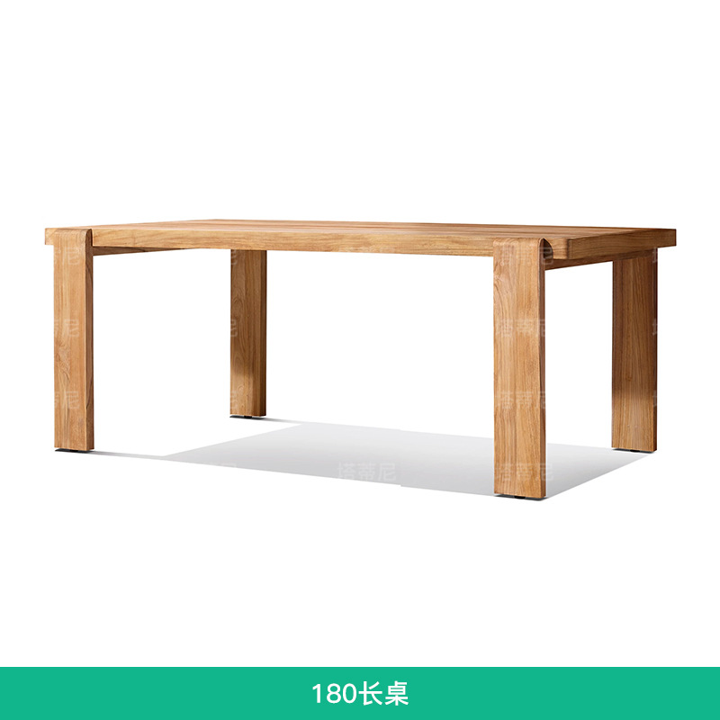 Mesa y silla de teca al aire libre patio villa impermeable hotel combinación de madera maciza mesa y silla al aire libre restaurante muebles de madera anticorrosivo