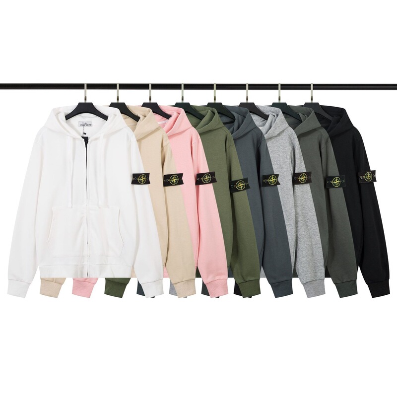 Stone Cross-Border Compass Embroidery Hoodie Street Style Zip-Up Casual Loose Sweatshirt Basic Model Stone Cross-Border Compass Embroidery Hoodie Street Style Zip-Up Casual Loose Sweatshirt Basic Model