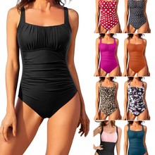 24新款欧美性感女士纯色连体比基尼泳衣亚马逊爆款泳装bikini厂家