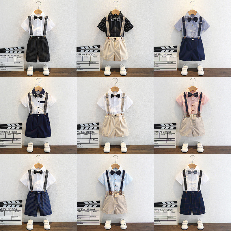 Children's Dress Summer British Overalls Suit Boy Baby Birthday Shirt Kids Host Performance Clothing Children's Dress Summer British Overalls Suit Boy Baby Birthday Shirt Kids Host Performance Clothing