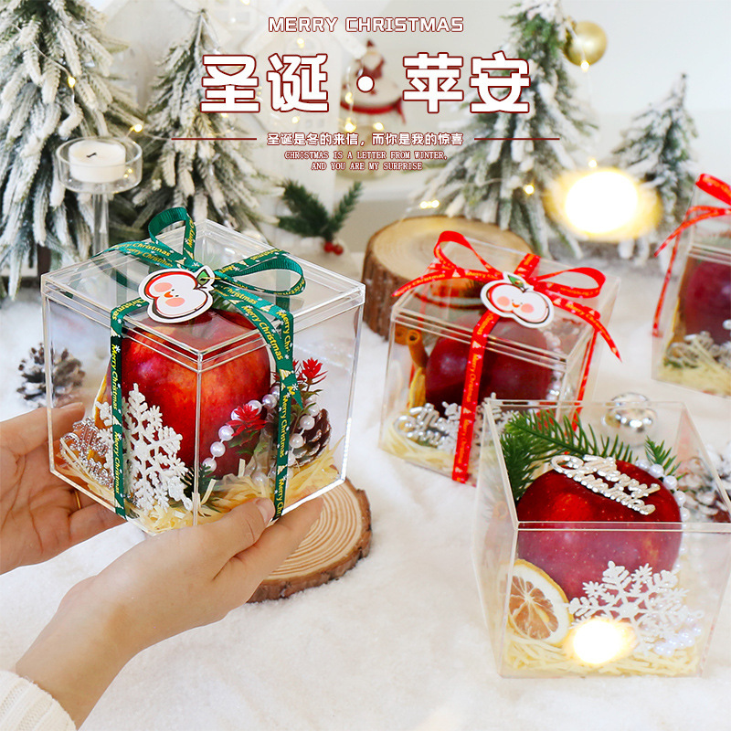 アクリルクリスマスリンゴ箱平安夜平安果包装箱手提げプレゼントギフトバッグ装飾品|undefined