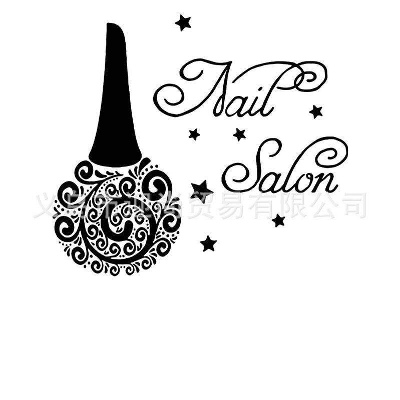 nail Polish nail salon pattern self-adhesive removable PVC wall stickers decorative beauty salon nail salon sticker