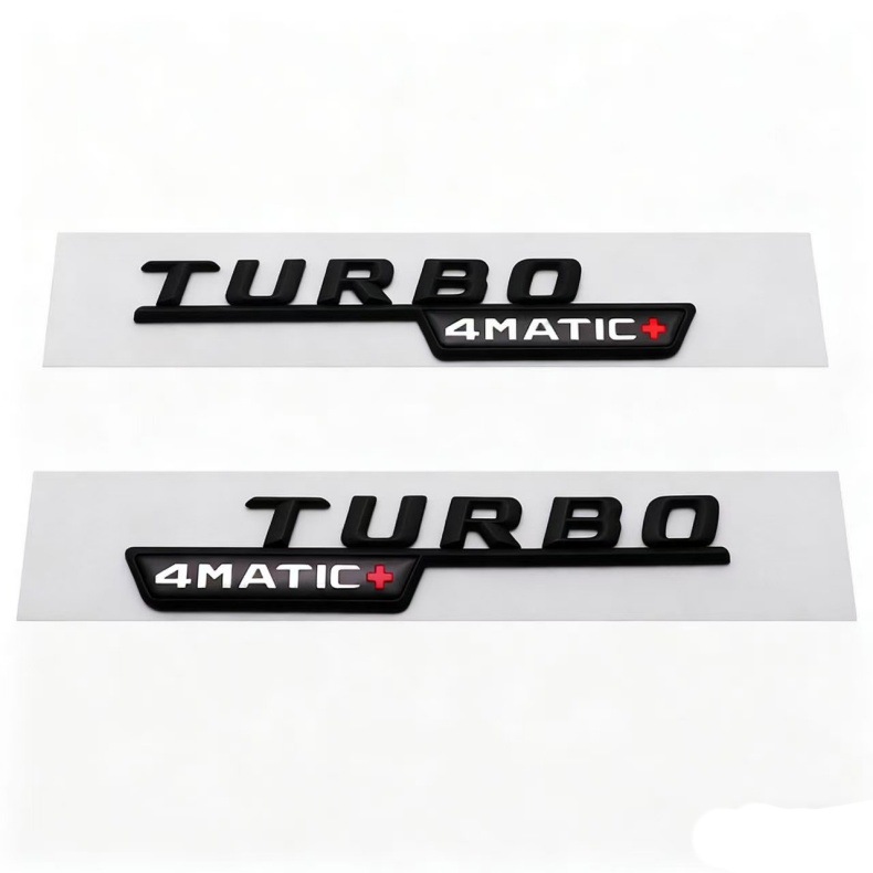 Suitable for Mercedes-Benz Turbo 4Matic Amg Fender Side Logo Turbocharged Car Logo Modified Body Car Sticker
