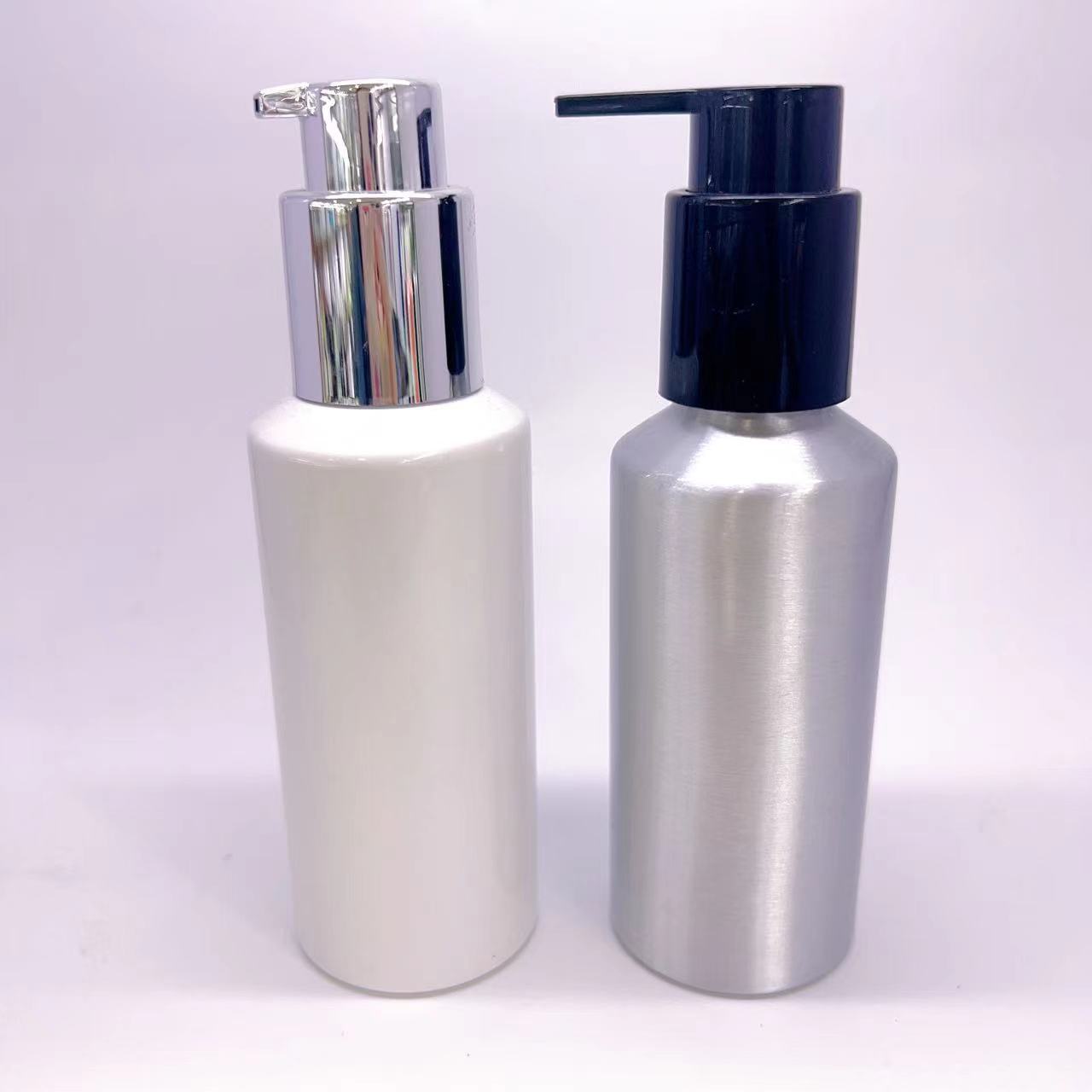 80ml100ml120ml洗面奶铝罐 乳液精油平肩铝瓶 铝制喷雾防晒泡沫罐