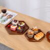 Dinner plate from natural wood, fruit wooden afternoon tea