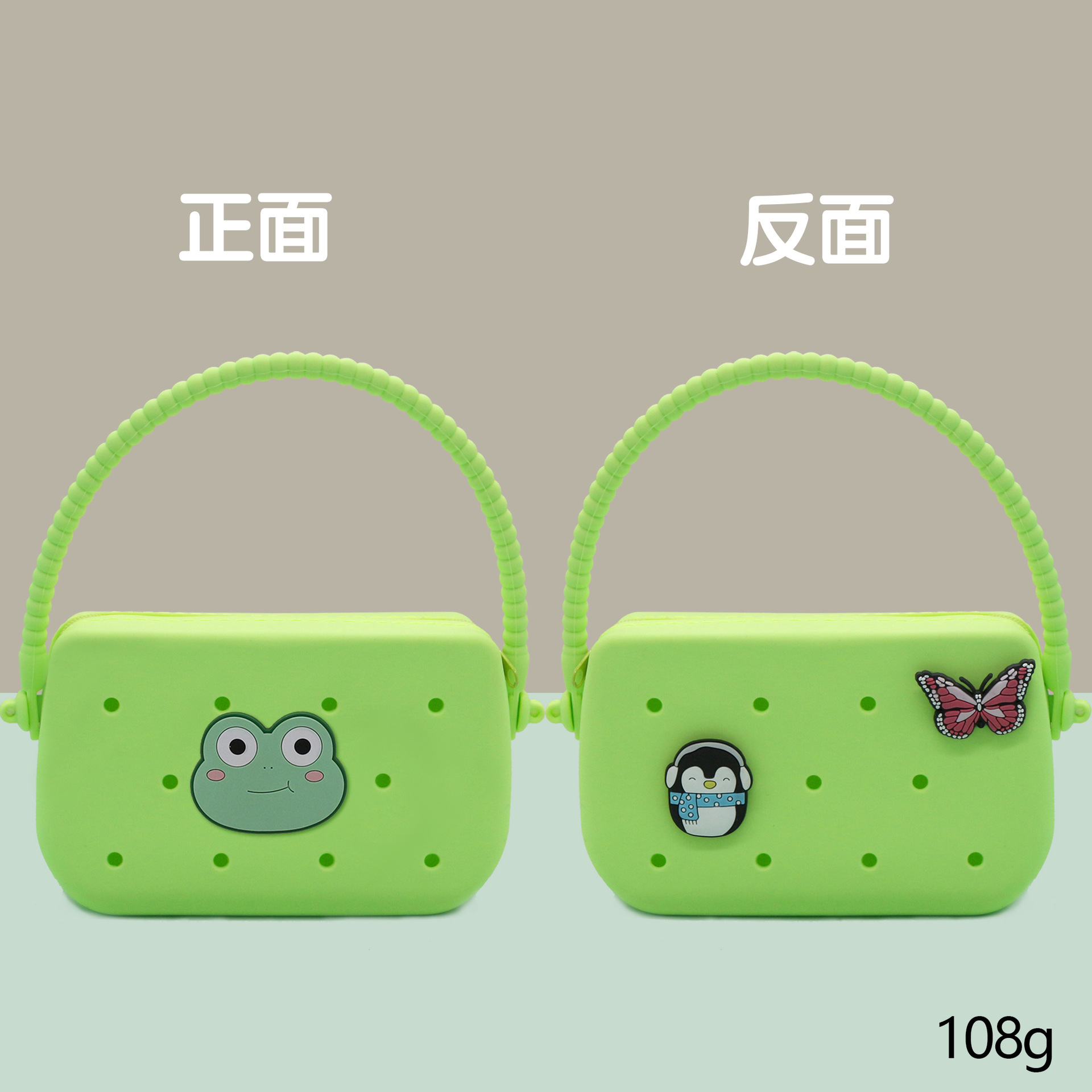 Inventario de dibujos animados de silicona agujero bolsa mini bolso diy bolsa de almacenamiento bolso auriculares llavero colgante regalo