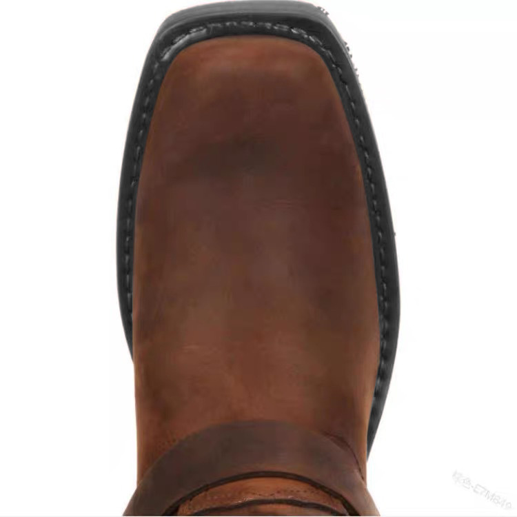 Botas de vaquero con suela de madera hechas a mano Aumento de 4,5 cm Zapatos de hombre Botas de hombre cuadradas_voghion.com