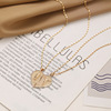 European and American cross -border items Popular fashion real gold -plated Jesus pattern two -half love pendant stacking collarbone chain