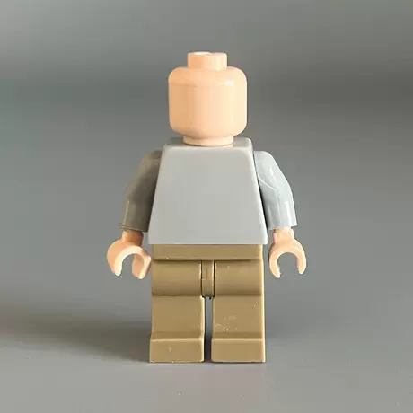 Body minifigure - upper light gray and lower earthy yellow