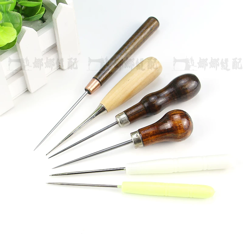 Thousand-piece wooden handle awl can be used to turn bag corners and feed cloth folded edges and eye-pitched awl awl shoes repair awl plastic cone