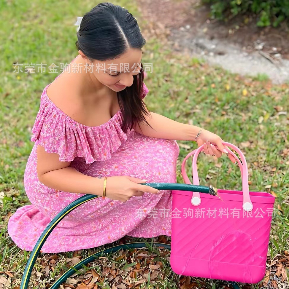 in stock Outdoor Eva Casual Bag bogg Large Capacity EVA Beach Bag Waterproof Bag Shopping Basket DIY Hole Bag