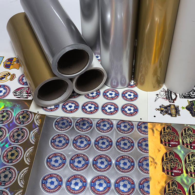 Adhesivo en relieve concavo PE logotipo transparente adhesivo de película de luz estampado sellado adhesivo de bobina 3D impresión en relieve