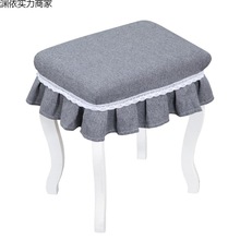 布艺化妆凳罩套 家用钢琴凳装饰罩 方形梳妆台防尘罩椅子套渊