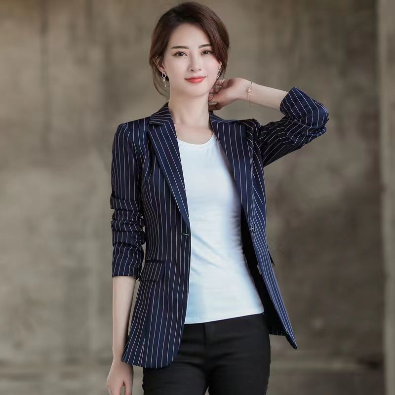 Striped Blazer Women 2025 Spring and Autumn New Korean Version Casual Slim Versatile Trendy Plus-Size Suit Striped Blazer Women 2025 Spring and Autumn New Korean Version Casual Slim Versatile Trendy Plus-Size Suit