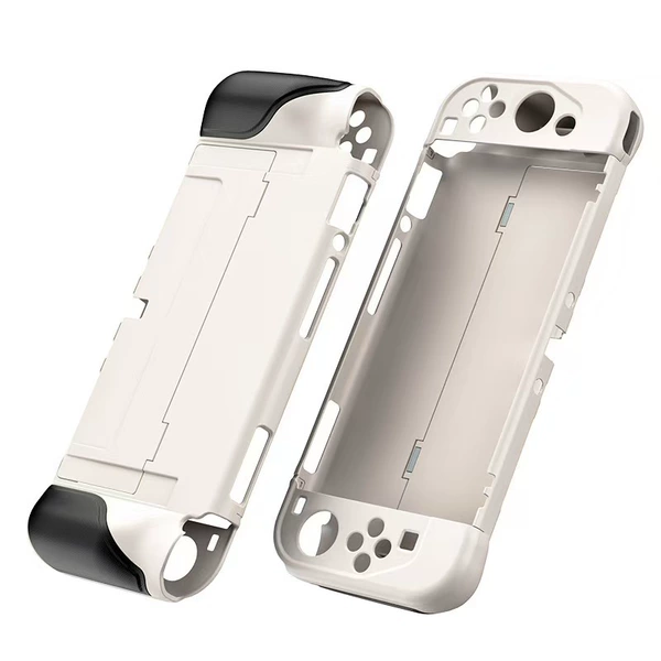 OLED [off-white + black] leather anti-slip handle integrated protective case