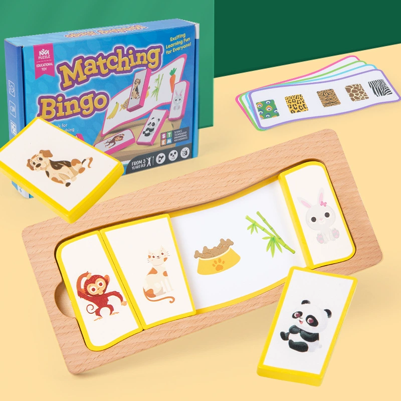 Деревянная развивающая игра-пазл с парными картинками