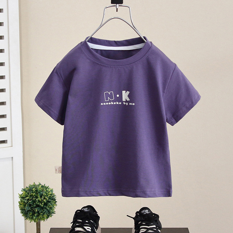 7843 Camiseta de manga corta para niños Vestido de verano para niños guapos 2025 Nuevo estilo Camiseta para niños Camiseta blanca para bebés