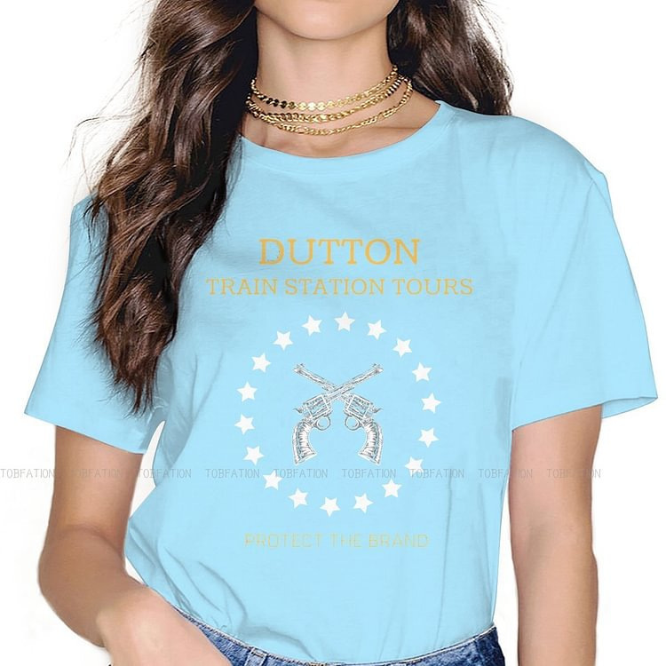 Foreign trade cross-border e-commerce independent station Amazon Amazon new Huangshi Yellowstone light blue Women's T-shirt