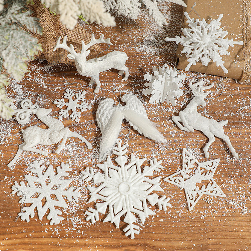 【Gangheng】Creative Crafts Christmas Tree Home Decoration Accessories Snowflake Angel Wings Reindeer Hanging Ornaments 【Gangheng】Creative Crafts Christmas Tree Home Decoration Accessories Snowflake Angel Wings Reindeer Hanging Ornaments