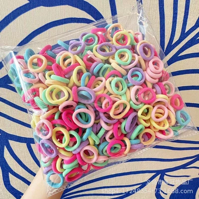 Rope Thumb Ring Girls' Head Rope — Saç üçün rezinlər - 8-spring-color-500-pieces-in-bag