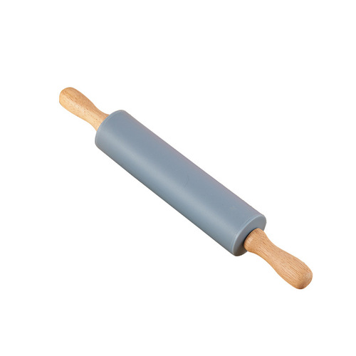 Medium-sized dumpling wrapper flour dough dumplings solid wood handle non-stick household baking roller-style silicone rolling pin