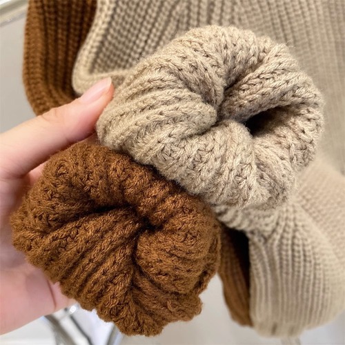 Korean-style unisex children's spring and autumn turtleneck plain thick needle knit sweater