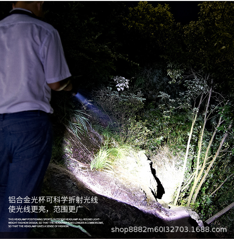 New Sst40 Strong Light Flashlight Outdoor Ultra-Bright Spotlight Long-Range Strong Light Rechargeable Home Work Light