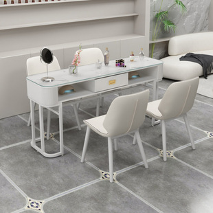 Trendy Nail Table Single Chair Set Simple Special Economical Nail Salon Table Japanese Style Double Cream