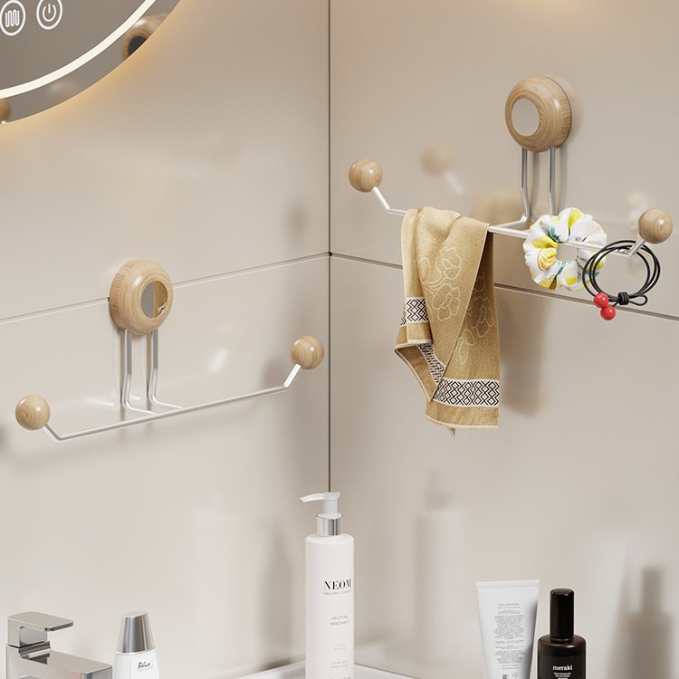 吸盘收纳架浴室免打孔挂钩卫生间洗手台发箍发圈洗脸毛巾置物架Y